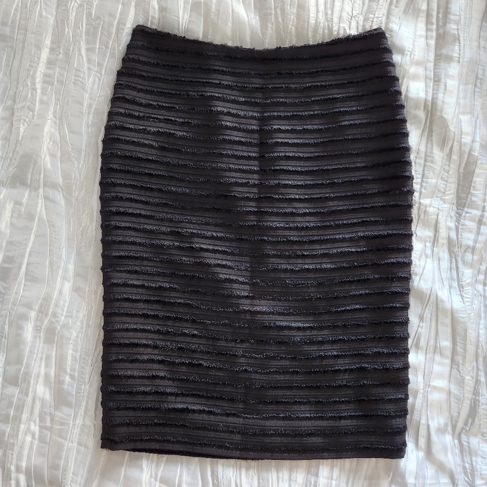 Rachel Roy Black Textured Pencil Skirt Size 4